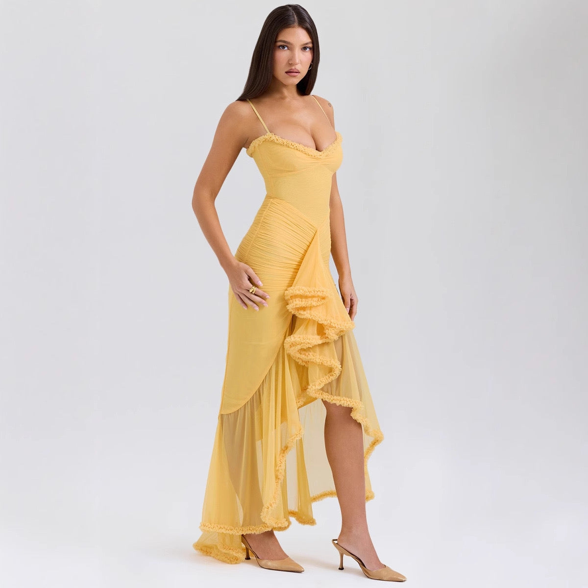 Ruffled High-Low Summer Dress