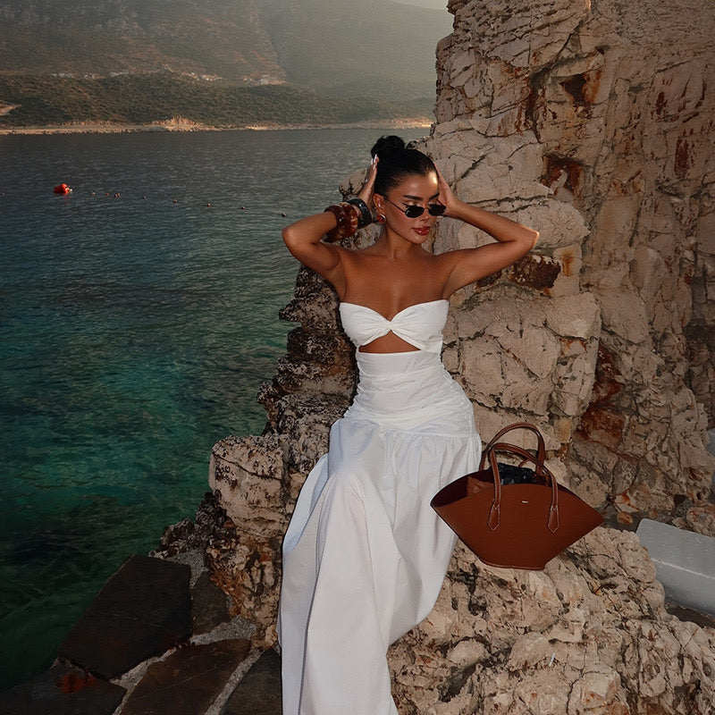 Strapless Cutout Maxi Dress