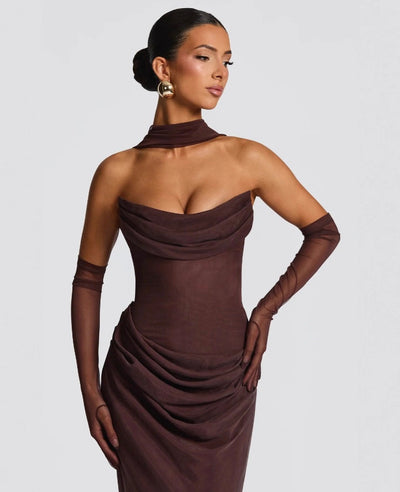 Seraphina Draped Column Gown