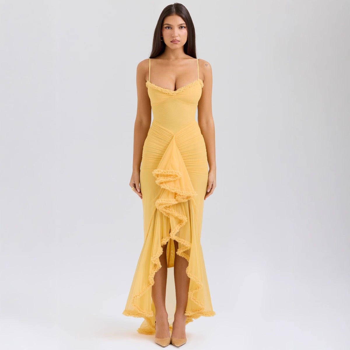 Ruffled High-Low Summer Dress