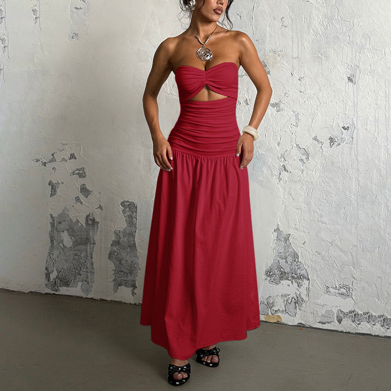 Strapless Cutout Maxi Dress