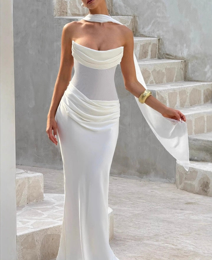 Seraphina Draped Column Gown