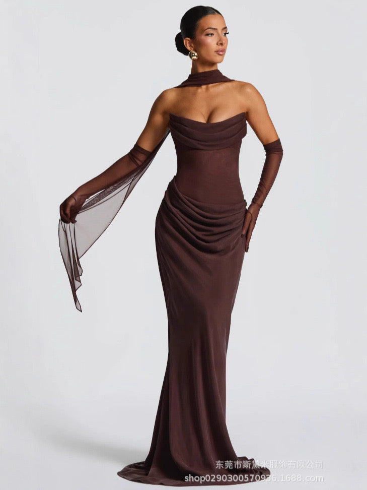 Seraphina Draped Column Gown